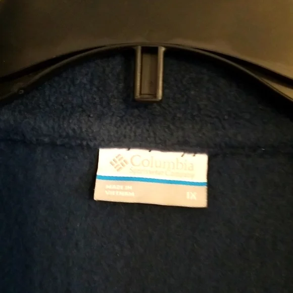 Columbia Fleece Navy Blue Quarter Jacket - Picture 2 of 3